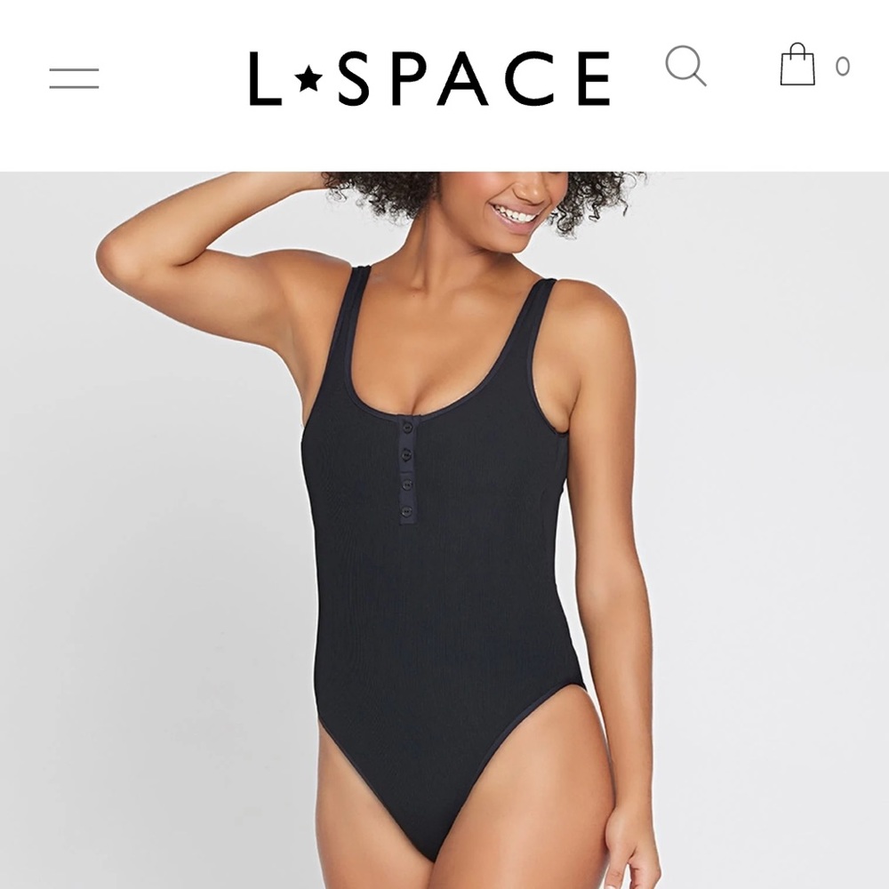 L Space Ribbed Float On One Piece Swimsuit NWOT